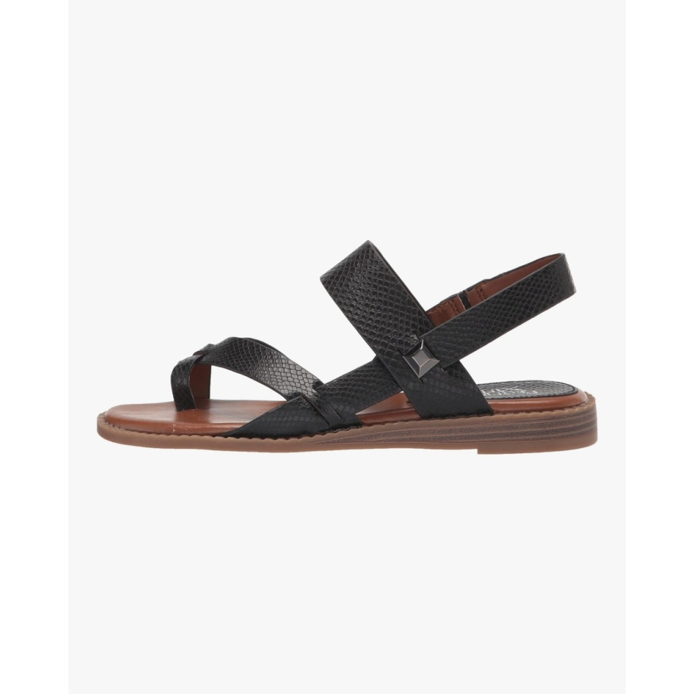 Franco Sarto Women's BLACK SNAKE Flat Slingback Sandal Flip Flops - 7 M - Picture 6 of 14